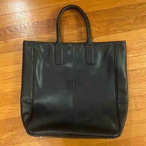Black Faux Leather Banana Republic Work Laptop Bag